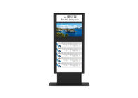 Exposição de anúncio ultra fina exterior do tela táctil do lcd da estação de ônibus signage digital do suporte do assoalho de 32 polegadas