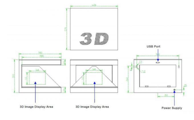4 sistema de indicação holográfico de /holographic da exposição dos lados 3D para a exposição da joia/relógio