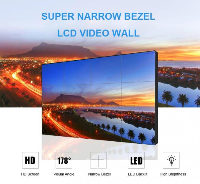 exposição de parede conduzida comercial do lcd do luminoso do suporte de 3,9mm andares de 3X3 SAMSUNG 700nits HD