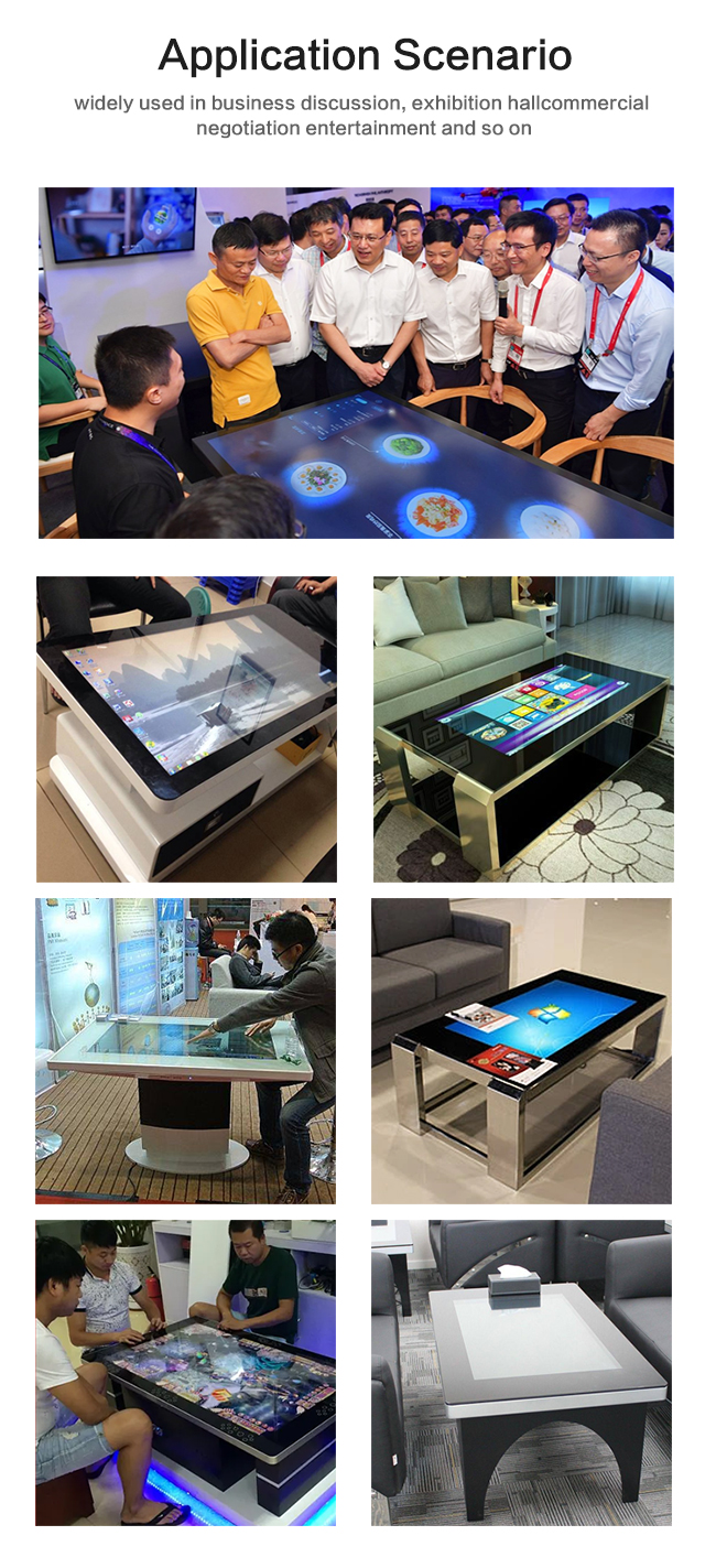 Mesa de centro de Android tabela interativa do toque do jogador de uma propaganda de 43 polegadas para encontrar a exposição de anúncio