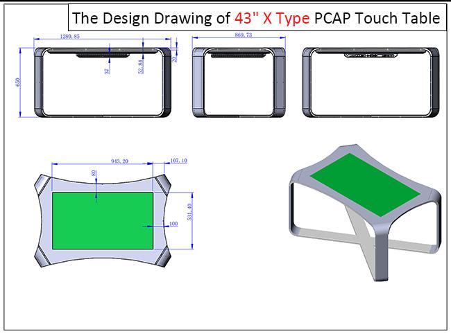 As vendas por atacado x esperto da exposição do painel LCD de 43 polegadas deram forma à tabela interativa do   do toque do   do quiosque