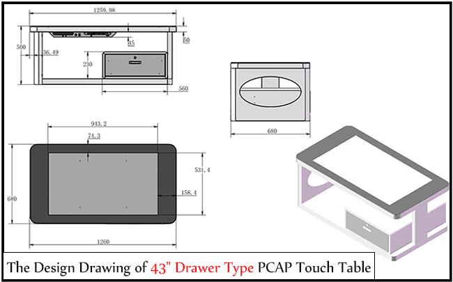  Placa de Windows de 43 polegadas que janta a tabela esperta do   da tela do   do toque do   do multi café superior interativo do quiosque do   da tabela do   do Lcd