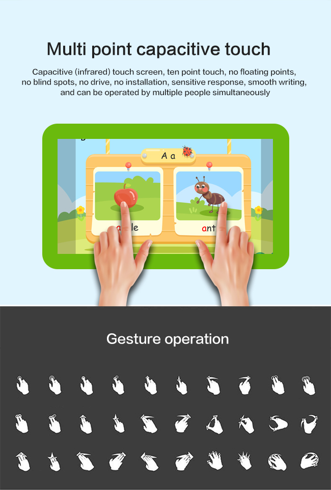 Tabela interativa do toque de Android das crianças multi com tela táctil capacitivo
