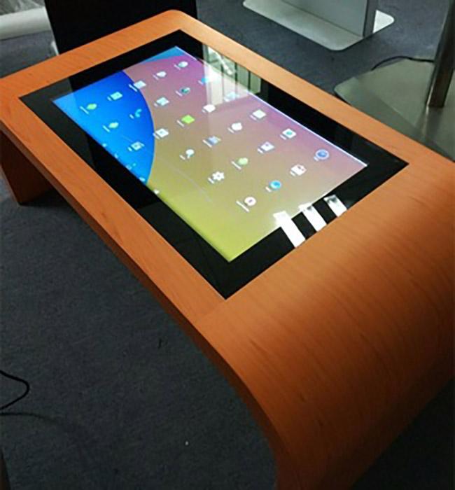 Mesa de centro do tela táctil tabela interativa capacitiva do toque do multi ponto de 43 polegadas para encontrar o jogador de anúncio da exposição