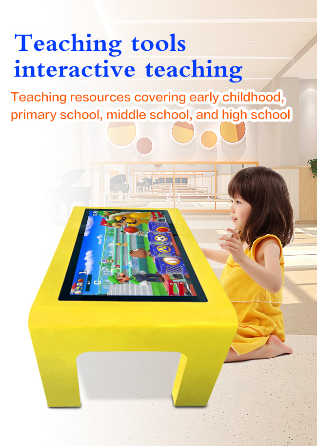 Mesa de centro interativa impermeável esperta do tela táctil de 43 polegadas para crianças