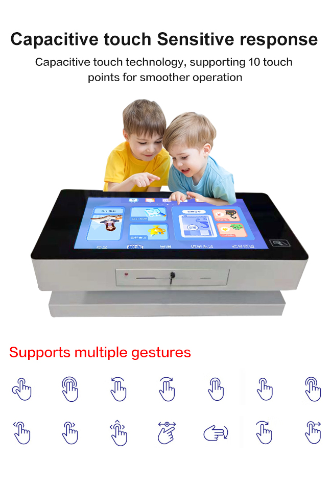 Quiosque esperto personalizado Multitouch interativo do jogador da tabela do LCD do jogo do café do toque do chá de 55 polegadas com PC /Android de Windows