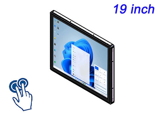 Display Windows Touch embutido de 19 polegadas para pontos de venda, painéis de controle industriais, imagens médicas e bilheteria de transporte