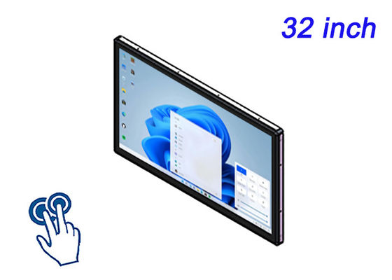 Monitores Windows Touch embutidos de 32 polegadas para salas de controle, monitores de logística, sistemas de vigilância e interfaces de transporte público