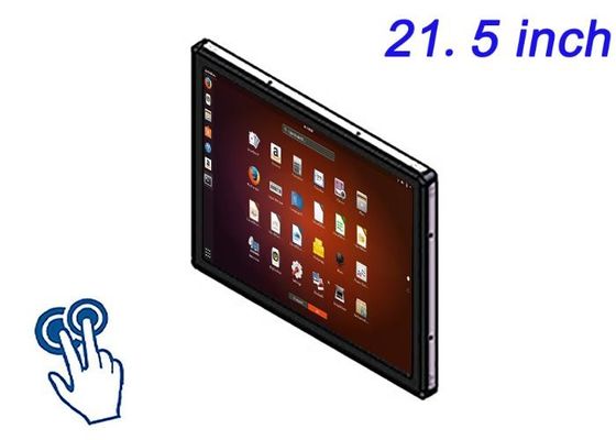 21.5-inch Linux Touch Embedded Display para painéis de controle de logística, fábricas inteligentes, interfaces corporativas e painéis de resultado de estádios
