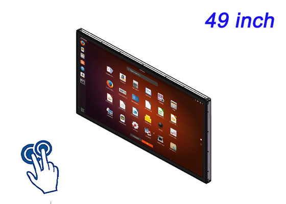 Display touch Linux de 49 polegadas para sinalização digital, soluções de reuniões corporativas, monitoramento de instalações e painéis de controle de transporte