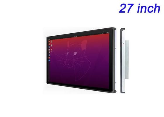 Ecrã incorporado Linux de 27 polegadas para telas de varejo em grande escala, interfaces corporativas, sistemas de transporte público e monitoramento de segurança