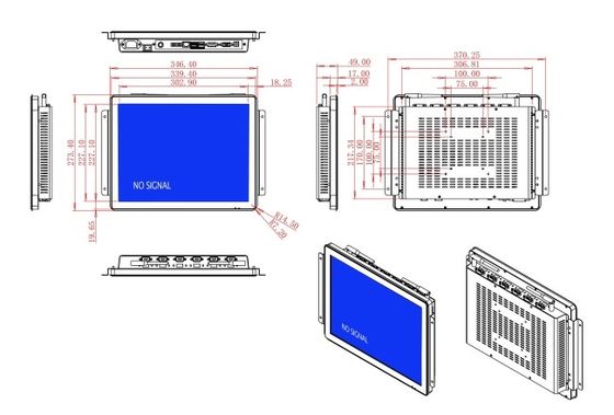 Unidade de exibição compacta de 15 polegadas para painéis de controle de instalações, quadros de informação pública, interfaces de armazém e sistemas logísticos