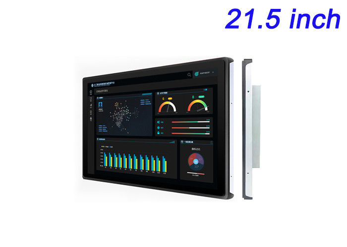 21.5-inch Linux Touch Embedded Display para painéis de controle de logística, fábricas inteligentes, interfaces corporativas e painéis de resultado de estádios