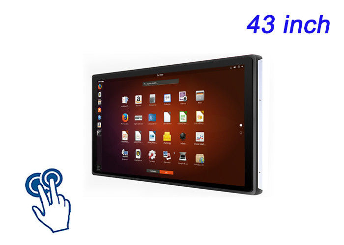 Ecrã touch embutido Linux de 43 polegadas para automação industrial, quiosques de cidades inteligentes, interfaces de saúde e salas de comando