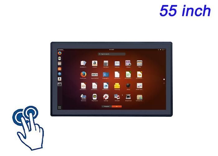 Ecrã touch embutido Linux de 55 polegadas para publicidade de varejo de ponta, centros de comando, interfaces de museu e soluções de jogos imersivas