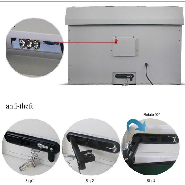 O brilho alto HD do sistema de refrigeração exterior do fã 2000nit waterproof IP65 todo em um quiosque interativo do toque com anti vidro da AR