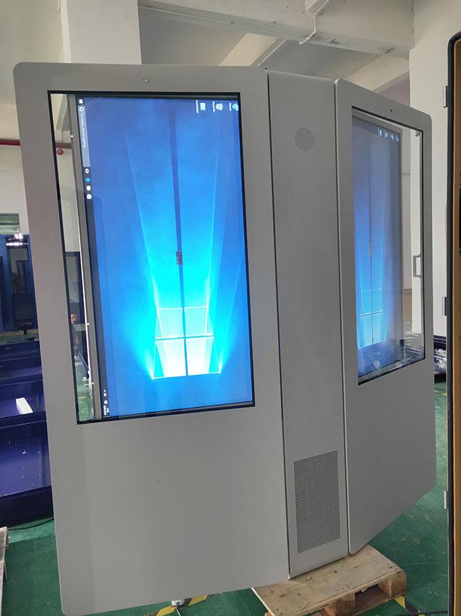 O dobro tomou partido a tela dupla Lcd que anuncia a tela dupla exterior Digital 5m bilaterais tela exterior da indicação digital de 5 polegadas