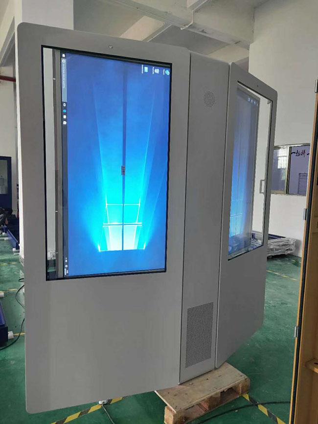 O dobro tomou partido a tela dupla Lcd que anuncia a tela dupla exterior Digital 5m bilaterais tela exterior da indicação digital de 5 polegadas